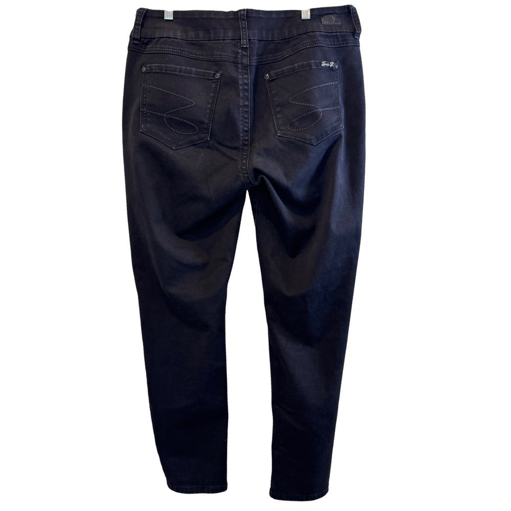 Seven 7 Women's Black Denim Jeans Sz 16 Est. 1964 Dark Wash Casual Pants